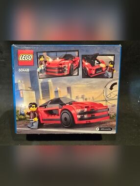Lego Red Sports Car with Black Accents and Minifigure - 60448